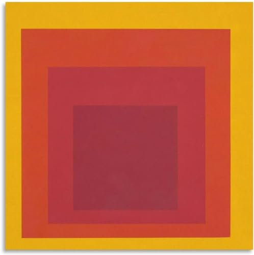 Orjdjz Wxkbl Josef Albers Poster Josef Albers Farbverlauf quadratische Leinwand Wandkunst Josef Albers Drucke abstrakte Malerei für Zuhause Bild Dekor 50x50cmx1 ohne Rahmen