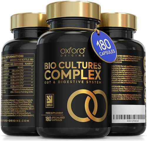 Advanced Probiotics for Gut Health | Made in The UK | Scientifically Formulated Pre & Probiotic Gut Health Supplements | Capsules with 5 Billion Bacterial Cultures, 100 Billion CFU/g | 180 Capsules