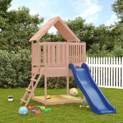 LAPOOH Casetta con Scivolo e Scala in Legno Massello di Douglas,Casetta con Scaletta,Sport e Giochi all'aperto,Set e Attrezzature per Area Giochi-3155934