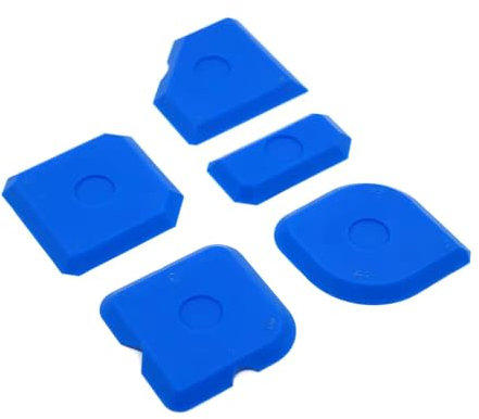 Profi Silikon Abzieher Fugenglätter Set 5-tlg. Werkzeug, Fugenbearbeitung, Silikonverfugung, Fugenabzieher, Fugenspachtel, Silikon & Acryl, ohne Glättmittel für Küche, Bad, Fliesen, Holz, Glas, Metall