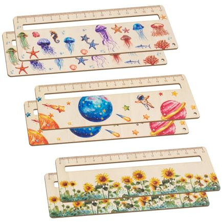 QTTRPCU 6 Stück Personalisiertes Lineal zur Einschulung, Lesehilfe Kinder 1 Klasse 18×6cm, Leselineal für Buchliebhaber