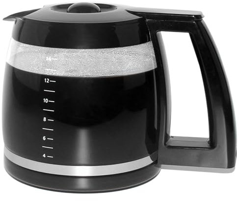 Jarra de repuesto de 14 tazas con tapa de vidrio compatible con los modelos de cafetera Cuisinart DCC-3200, DCC-3200P1, DCC-2200, DCC-2600, DCC-2800 y CBC-7000PCFR modelo # DCC-2200RC