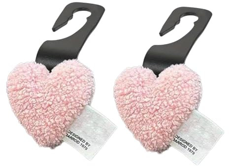 Generisch Süße Autositz-Kopfstützenhaken, Auto-Geldbörsenhaken, Herzförmige Cartoon-Kopfstützenhaken, 2 Stück platzsparender Rücksitz-Aufhänger, Auto-Innenzubehör für kleine Fahrzeuge