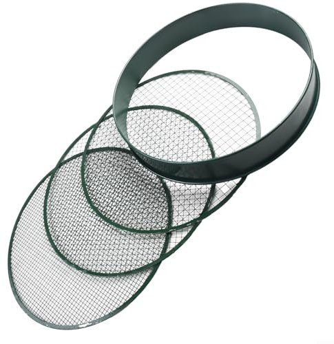 Setaccio da giardino in metallo, 37 cm, 3 dimensioni di rete, setacciatura grossa e fine per sabbia di pietra