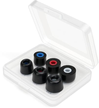 leizhan Almohadillas de Repuesto para Auriculares de Repuesto, 3 Pares con Funda de Espuma viscoelástica de 4,5 mm a 6,3 mm (3 Pares, S/M/L)