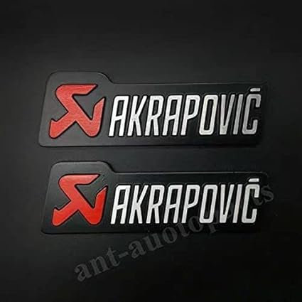 2 x Metall Emblem Aufkleber für Auspuff Hitzebeständige Folie Rot & Schwarz Universal Fit Auto