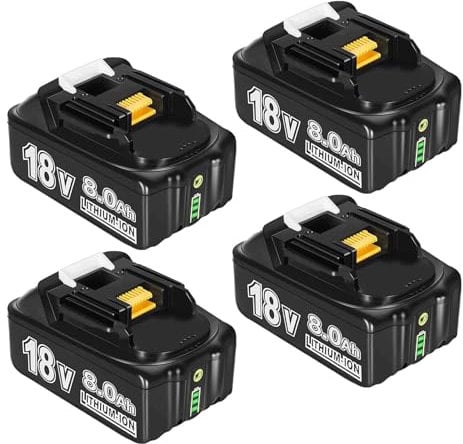 4Pack 18V 8000mAh ErsatzAkku Kompatibel für Makita 18V Akku BL1850 BL1860B BL1855 BL1840 BL1830 BL1835 BL1820B BL1815 für Makita Akku 18V mit LED Indikator Li-ion Akku