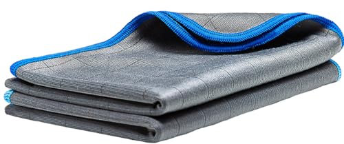 LICARGO 2X Premium Carbontücher - Microfaser Glastücher für kristallklare Autoscheiben ohne Streifen & Schlieren - Scheibentuch mit 350 GSM - Carbon Tücher Auto, Microfasertuch Glas - 50x40 cm