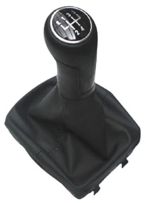 LFDTO 5-Gang-Schaltknauf mit Schaltmanschette, passend for VW, passend for Polo 9N 9N2 2002–2009 passend for Polo 6R, passend for Polo Sedan 2010–2013(Polo 9N)