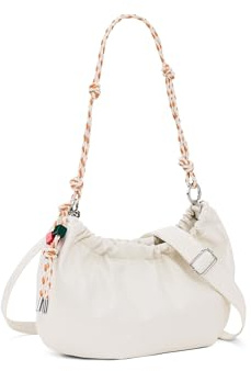 Desigual Schultertasche Umhängetasche Half Logo Waver Shoulder Bag Beige Crude creme