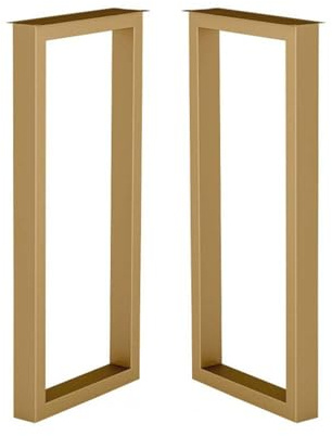 2PCS Metall Tischbeine - 100CM Möbelbeine - Schreibtischbeine, Küche Esstisch Bar Tisch Bein Tischläufer, Hohe rechteckige Moderne Metall Tischbeine, Tischfuß, Schutzfuß, Höhe 100cm (Gold)