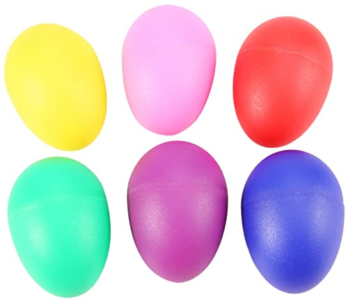 Gosera 24 Stücke Ei Shaker Set Ostereier Maracas Eier Musikalische Eier Kunststoff Eier Für Party Favors Party Zubehör Musikspielzeug, 6 Farben