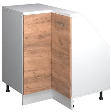 Vicco Armario de Cocina esquinero para Techo Inclinado R-Line, Roble Dorado, 75.6 cm con 1 Puerta