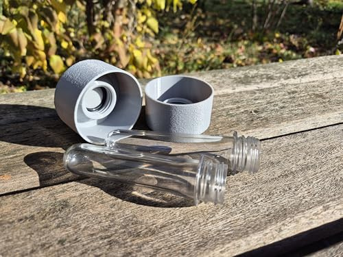 LogbuchBox Geocaching - Tappo per pali, misura e impermeabile, con anelli di tenuta e petali (grigio, 61 mm)