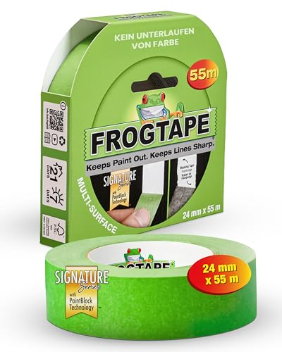 FROGTAPE Abdeckband 24 mm x 55 m PaintBlock für Holz, Glas & Metall | FrogTape Abdeckband 24 mm x 55 m PaintBlock für Holz, Glas & Metall
