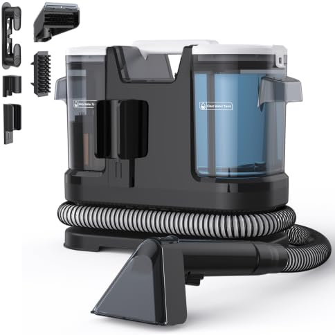 Lubluelu Nasssauger Polsterreiniger Gerät 22 kPa, 600W Waschsauger Schwarz Matt