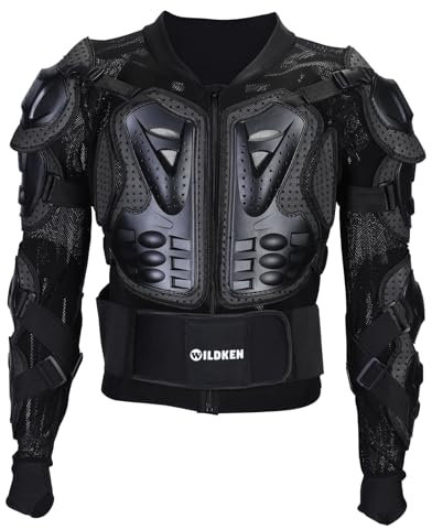 WILDKEN Chaqueta de Protección para Motocross Motos Ropa Protectora de Cuerpo Armadura Completo Profesional de Motocicleta Deportiva para Hombres Columna Vertebral Hombro Mujer Pecho (Negro, 3XL)
