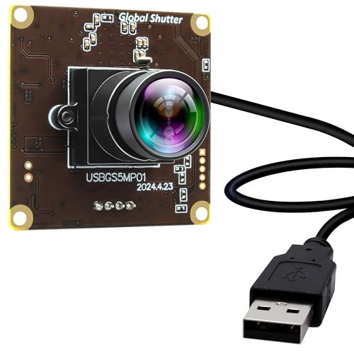 ELP Global Shutter USB Kamera 50 fps Hochgeschwindigkeits USB Kameramodul für Computer Weitwinkel Keine Verzerrung Lightburn Kamera Lasergravierer PC Kamera für Bewegungserfassung Gesichtserkennung
