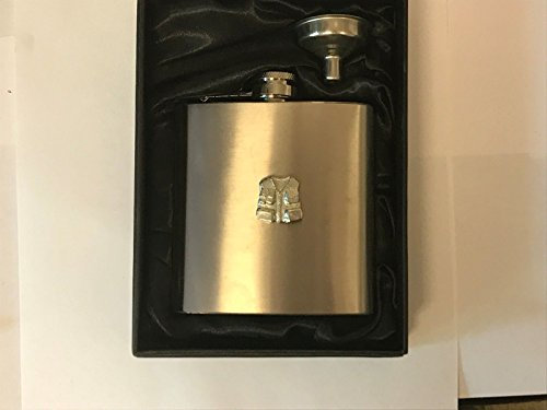 Fly Fishing Vest Jacket Angler TG26A 6oz Captive Top Stainless Steel Hip Flask Boxed with Funnel Posted by US Gifts for All 2016 from Derbyshire UK …