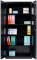 Furni24 Aktenschrank, fertig montiert, 180x80x38cm, Stahlflügeltürschrank Materialschrank, Abschließbarer Spind, Aktenschrank mit 5 Fächern, Werkzeugschrank, Mehrzweckschrank, Universalschrank,schwarz