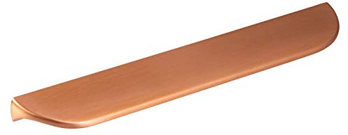 GedoTec Schubladengriff Küchenschrank Griffleiste - Lochabstand 160 mm - Verkupfert Gebürstet - Möbelgriff Flach inkl. Schrauben - Griffleiste Küche - Metall Griffmulde - Kantengriff Schrank