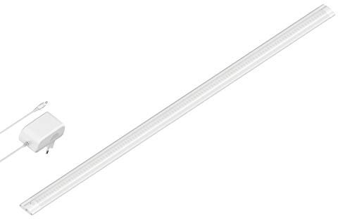 ledscom.de LED Unterbau-Leuchte SIRIS weiß matt mit Netzteil, flach, 90cm, 1044lm, weiß