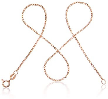 modabilé Ankerkette Damen Halskette Rosegold Vergoldet 925 Sterling Silber (40cm 1,55mm breit) Rosegoldene Kette ohne Anhänger Kurz Ketten für Frauen