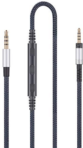 Cavo di ricambio audio compatibile con cuffie Sennheiser HD4.40, HD 4.40 BT, HD4.50, HD 4.50 BTNC, HD4.30G e compatibile con iPhone iPod iPad con controllo remoto del volume del microfono in linea.