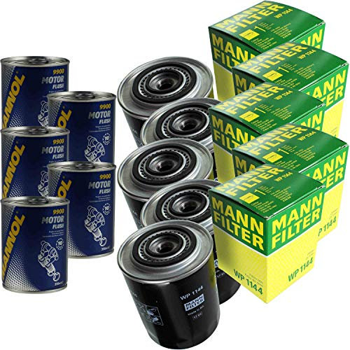 5x Original MANN Ölfilter WP 1144 + 5x SCT Motor Flush Motorspülung
