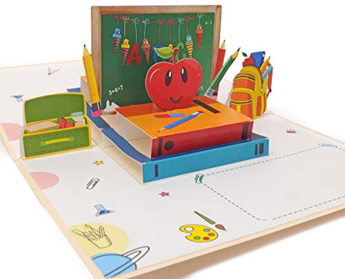 Favour Pop Up® 3D Glückwunschkarte zur Einschulung - Perfekte Geschenke zur Schuleinführung - Handgefertigte Pop-Up Karte für Schulanfang Mädchen & Jungen