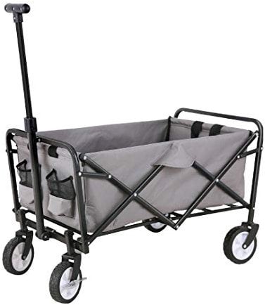 FASports Faltbarer Bollerwagen Faltwagen Outdoor Handwagen Transportwagen mit Feststellbremse