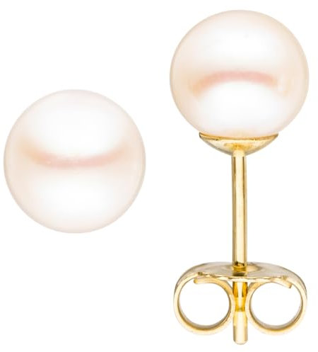 Jobo Damen-Ohrstecker aus 8 Karat 333 Gold mit Perlen 6 mm