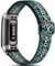 Dirrelo Stretchy Strap Compatible with Fitbit Charge 3/4, Soft Adjustable Elastic Replacement with Stylish Pattern, Nylon Woven Sport Wristband for Women Men, Aztec Blue