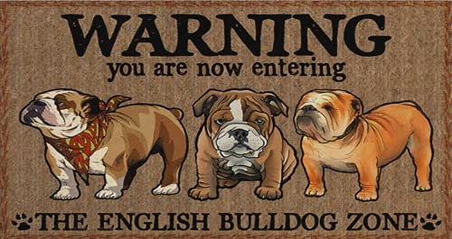 Aperiy Yard Sign - English Bulldog Warning Sign, Funny Dog Mat, Home Decor Tin Sign/Poster Metal 8x12inch