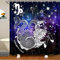 richhome Steinbock Duschvorhang mit Haken,Mystery Goat mit Heckraum Dekor Badvorhang,Starry Galaxy Sternzeichen Konstellation Badezimmerzubehör wasserdichte Platte,180x210cm