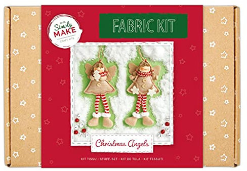 Simply Make Felt Christmas Angels Craft Kit Pack of 2, Christmas Craft Accessories, Ideal for Beginner and Experienced Crafters, Great Felt Fabric Craft Set Gift, Ideal for Adult and Older Kids