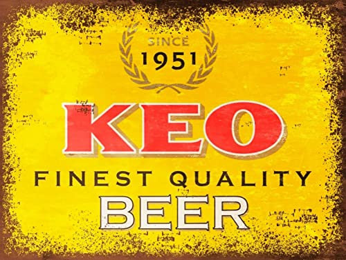 Tin Sign Vintage Retro Man Cave Bar Pub Schuppen Neuheit Geschenk Aluminium Metall Blech Wanddekoration Schild – Keo Zypern Pilsner Bier Lager Werbung Rustikal