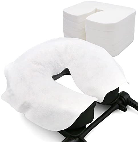 rngwaper Nasenschlitztücher Massageliege, Gesichtsauflagen für Massageliege Einwegauflage für die Kopfstütze der Massageliege Einweg Nasenschlitz für Massagetisch (36 x 27cm, stück, 500)