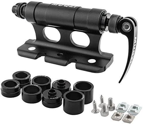 MUQZI Bike Fork Mount, Front Fork Block Quick Release Thru Axle Car Roof Carrier Rack Support Bicycle Stand Holder with Adapters, Black