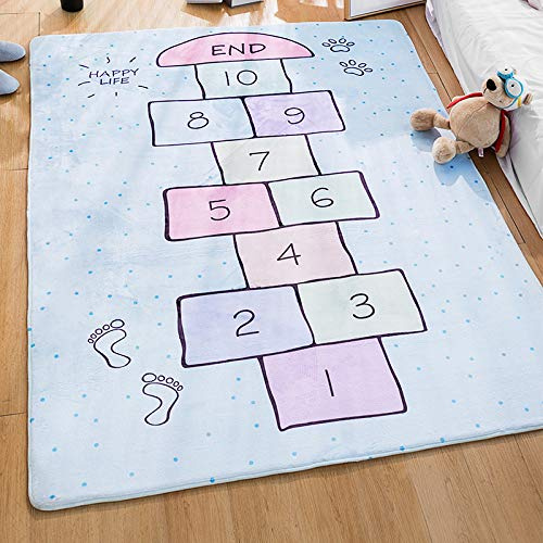 Tappeti Design rutschfest Kinderteppich Blaue Hopse,|Waschbar und ungiftig mit|-60x90cm