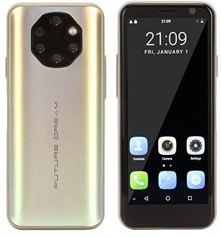 Dpofirs S10I 4G Smartphone, 3,5-Zoll-Dual-SIM-Kindertelefon, Taschenhandy, 3 GB + 32 GB Ultra-Telefone, Entsperrtes Mobiltelefon, Gesichts-Fingerabdruck-Entsperrung für Studenten (Gold)