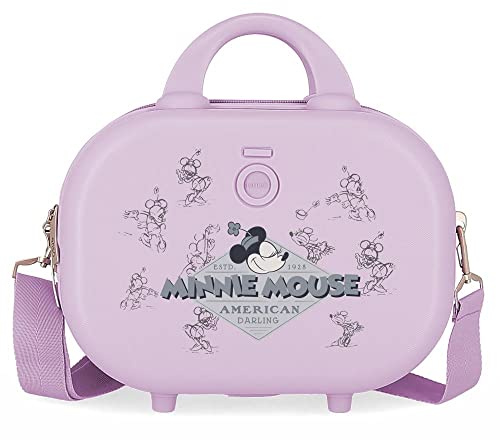 Disney Minnie Happiness Anpassbarer Kulturbeutel mit lila Schultergurt 29 x 21 x 15 cm starres ABS 9,14 l 2,52 kg