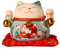 Winkekatze Sparschwein, 4.5in Feng Shui Münzbank, Glückskatzen Münzenbank, Keramik Glückskatzen Spardose, Kleingeld Spartopf für Geschenk, Schreibtisch, Spielzeug Dekoration (Blau)