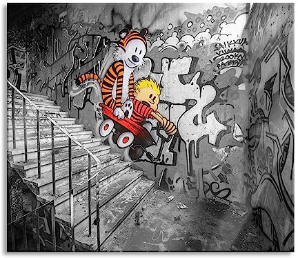 Tiger Grafitti in Berlin Herdabdeckplatte & Spritzschutz aus Echtglas | Für Herd-Kochfelder | 60x52 cm