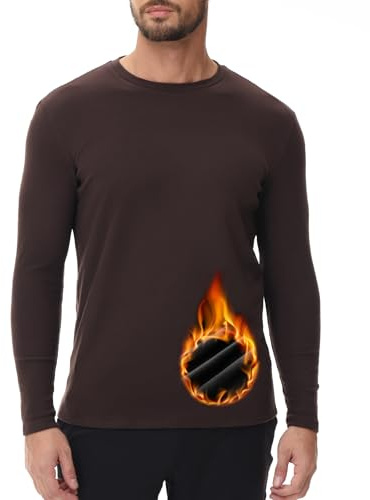 HUGE SPORTS Men's Sports Tops Thermal Casual Spring Autumn Winter Warm Long Sleeve Shirts Base Layer Running Skiing Outdoor Warm Polo Shirt Sweatshirt