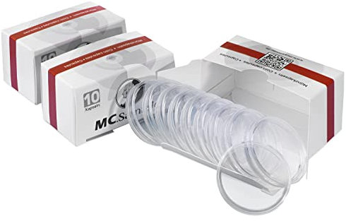 MC.Sammler Lot de 30 Capsules pour pièces de Monnaie | diamètre intérieur 41 mm | Capsules pour Monnaie Numismatique Collection