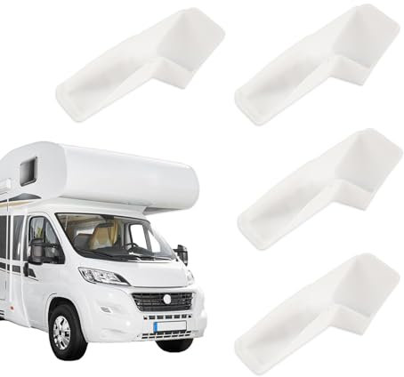 Hitrod Dachrinnenausläufe für Wohnmobile | 4 Stück -Dachrinnen für Pavillon, Wohnmobil, Regenrinnenauslauf | Linke und rechte Dachtropfkante, universelle weiße Dachrinnenverlängerung