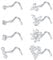 FECTAS 18g Nasenstecker Ring Edelstahl Nasenstecker Diamant CZ Herz Schraube Nasenringe für Frauen Korkenzieher Nasenloch Piercing Schmuck