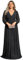 Ever-Pretty Robe de Soirée Femme Longue Brillants Plissé A Line Col V Chic Noir 36
