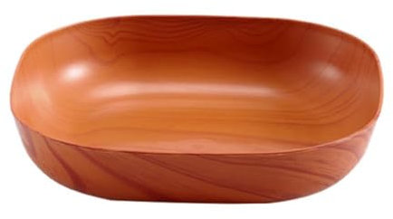 LQQDREX Plato cuadrado de plástico de grano de madera, platos profundos irrompibles reutilizables, platos de camping de plástico, aptos para microondas y lavavajillas, para uso en cocina de adultos y